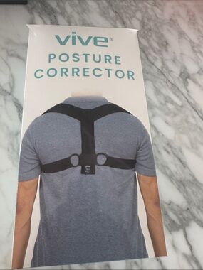 Vive Men's Black Posture Corrector - Comfortable Adjustable Support